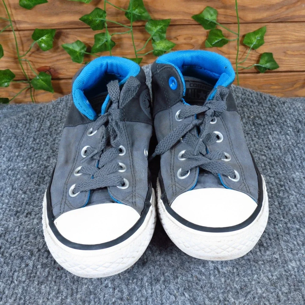 Converse Chuck Taylor All Star Axel Boys Casual‎ Shoe Size 1 Grey Blue Fabric